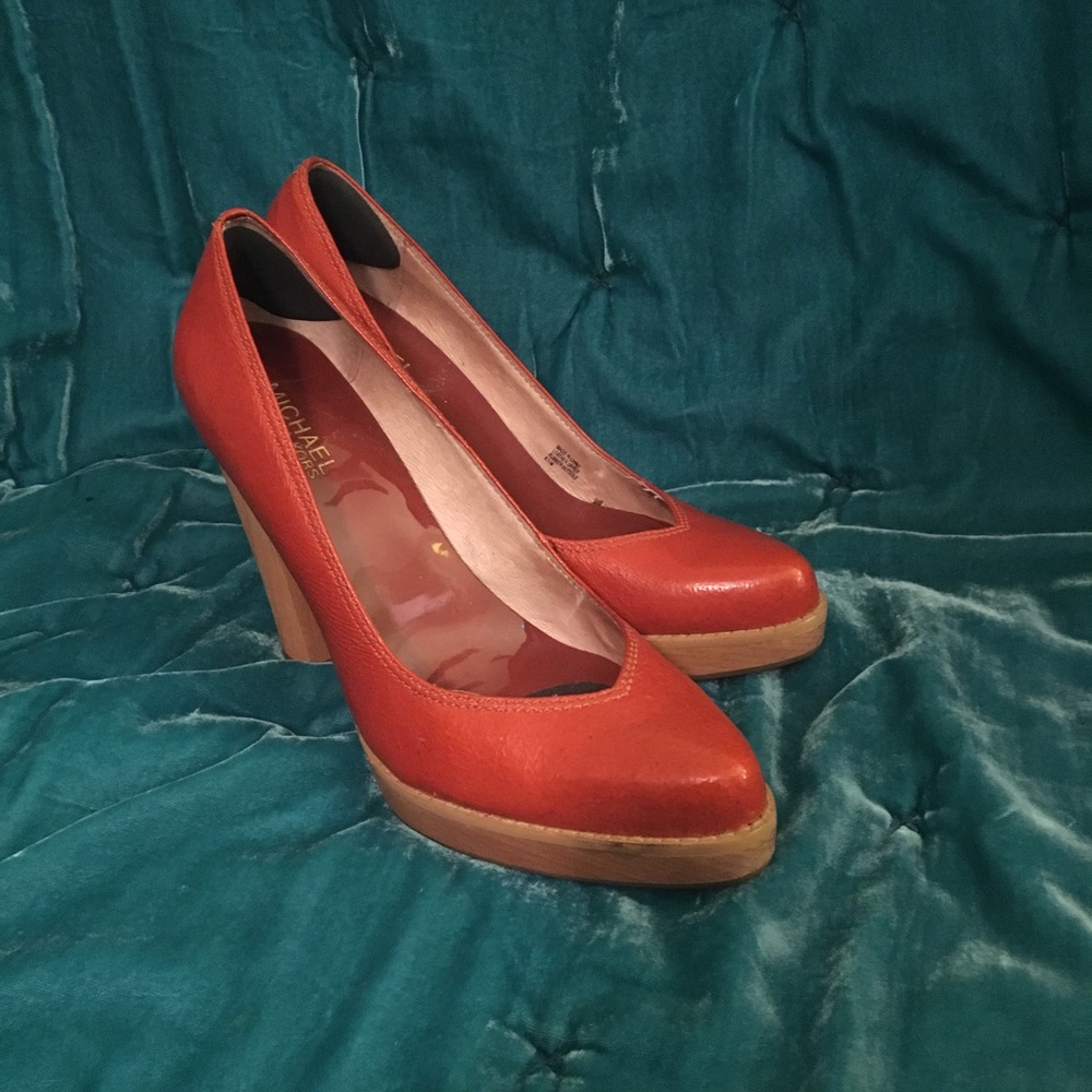 Michael Michael Kors orange platforms 8.5 - Picture 1 of 4